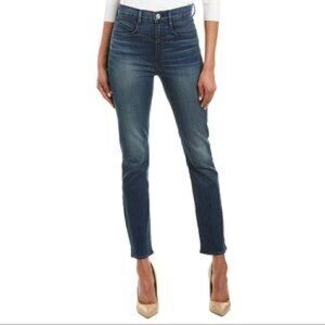 3X1 NYC  High Waisted 5 Pocket Zip Up Raw Hem Jeans Size 24